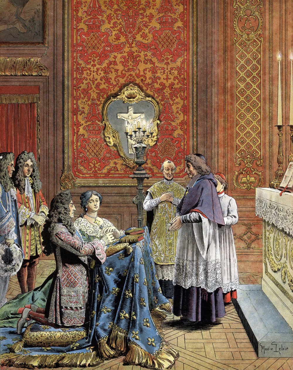 O Casamento Secreto de Luís XIV, conhecido como o Rei Sol (King Sun ou Louis the Great de Maurice Leloir