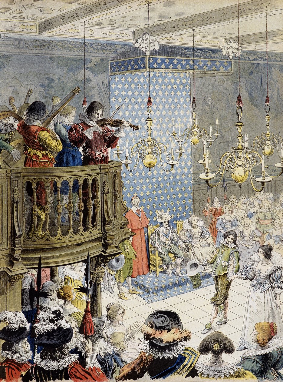 A bola no campo (sob Louis XIII) - em "Richelieu" de Maurice Leloir. de Maurice Leloir