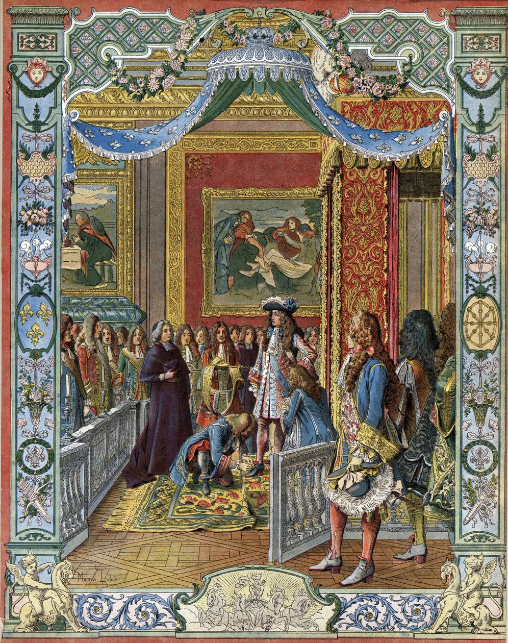 A ascensão do Rei Luís XIV conhecido como o Rei Sol (Rei Sol ou Luís o Grande de Maurice Leloir