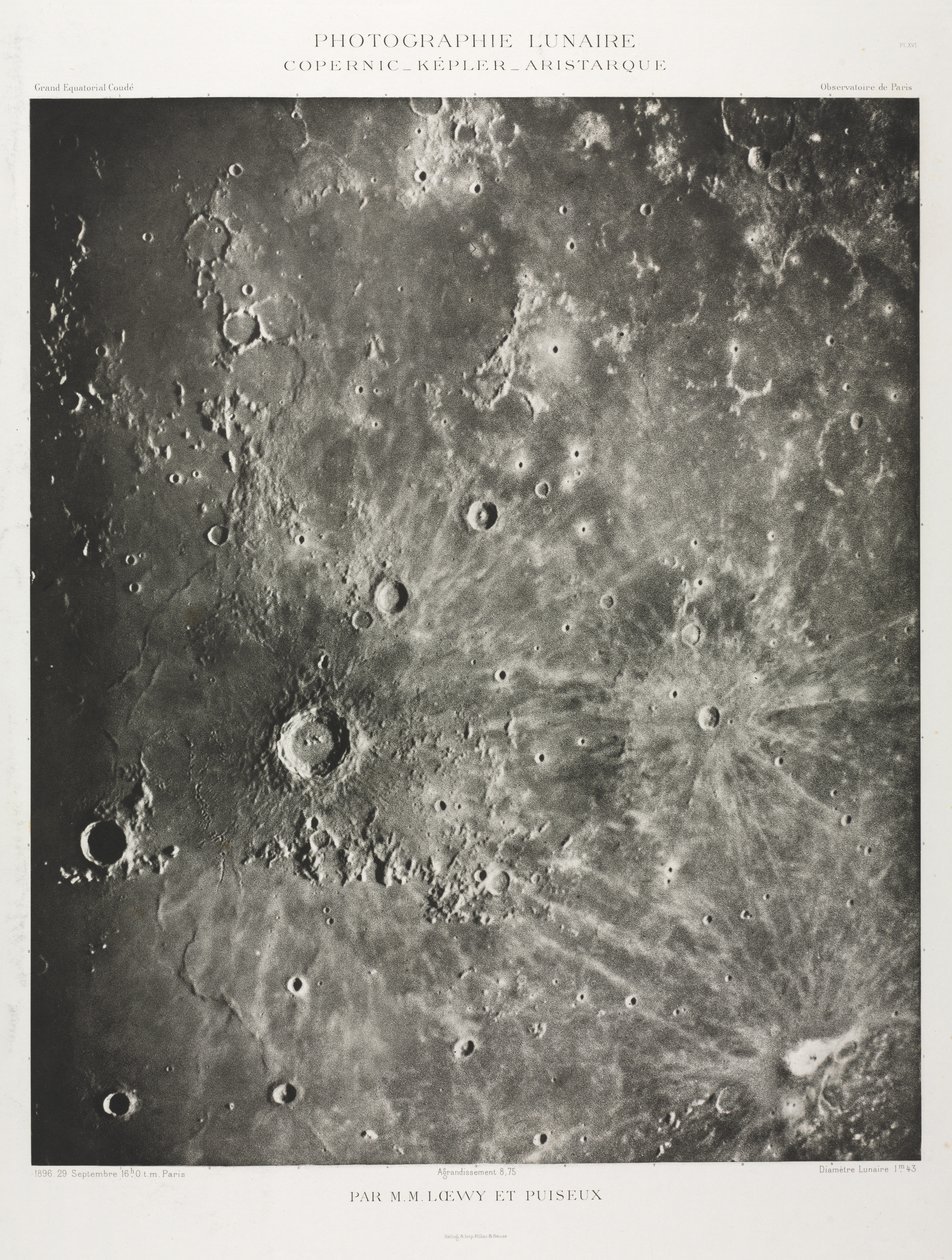 Fotografia Lunar: Copérnico-Kepler-Aristaric, 1896. de Maurice Loewy