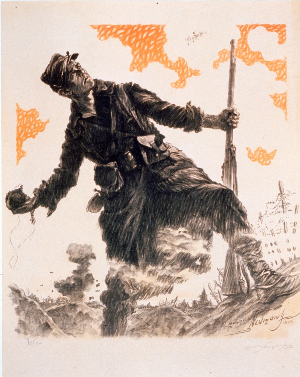 Poster da propaganda de WWI Dia peludo. 25 e 26 de dezembro de 1915, pub. 1915 de Maurice Louis Henri Neumont