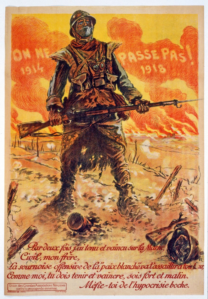 Nós não passamos, 1914-1918, imprimimos Paris, c.1918 de Maurice Louis Henri Neumont