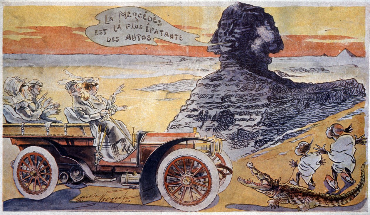 O Mercedes é o carro mais espantoso, c.1900 (ilustração) de Maurice Neumont