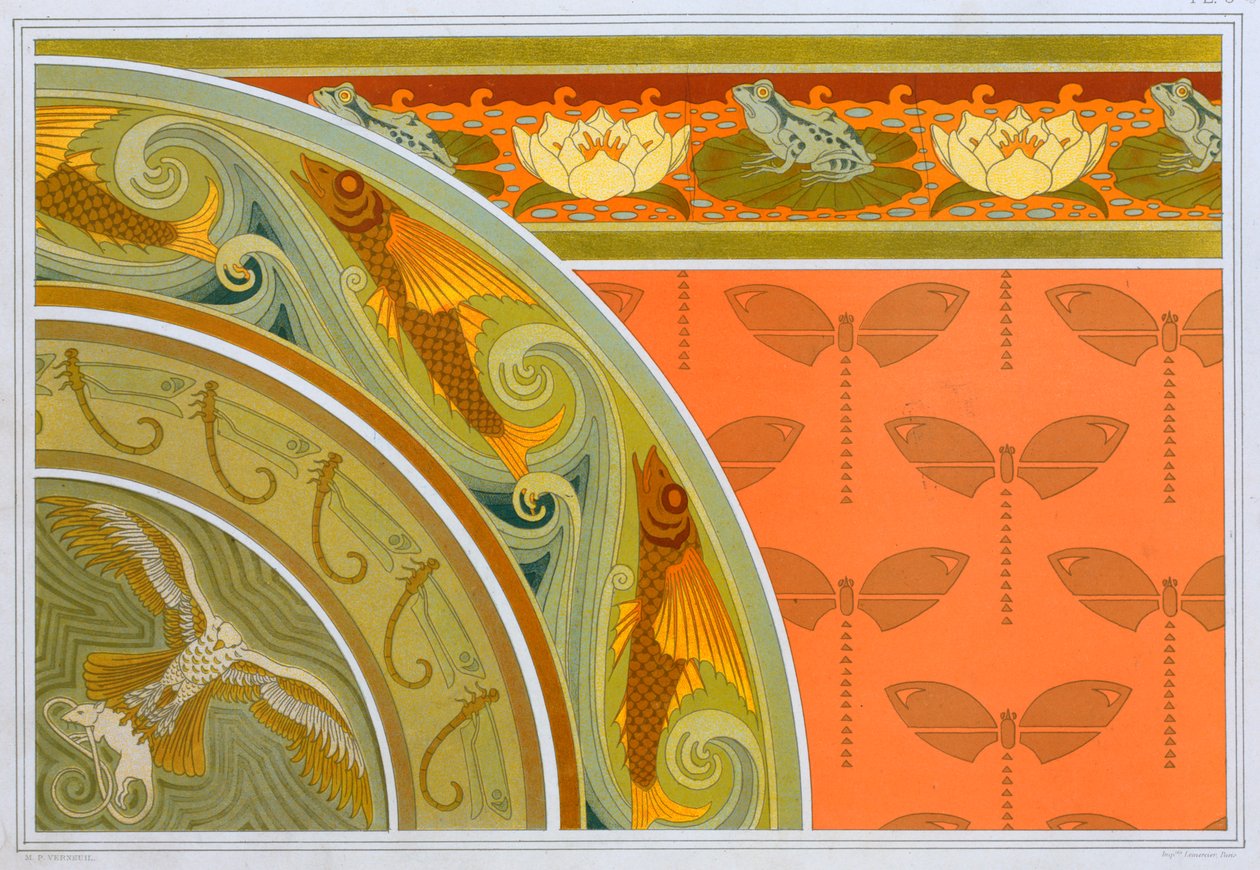 Projetos para bordas de papel de parede, pub. 1897. de Maurice Pillard Verneuil