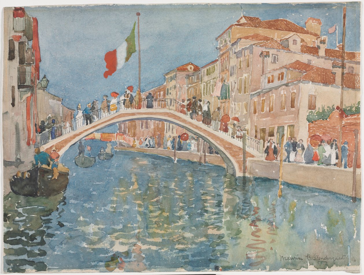 Uma ponte em Veneza de Maurice Prendergast