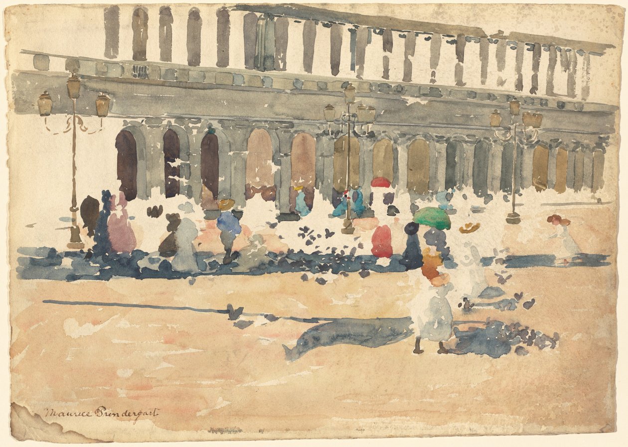 Caffè Florian em Veneza de Maurice Prendergast
