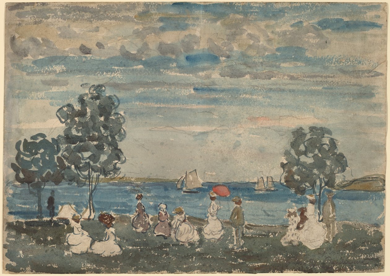 Figuras em uma praia de Maurice Brazil Prendergast