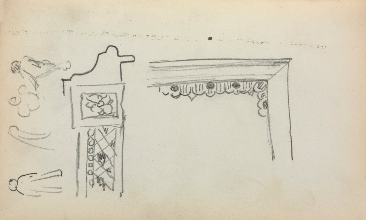 Caderno de esboços italiano: Detalhes e figuras arquitectónicas (página 199) de Maurice Prendergast