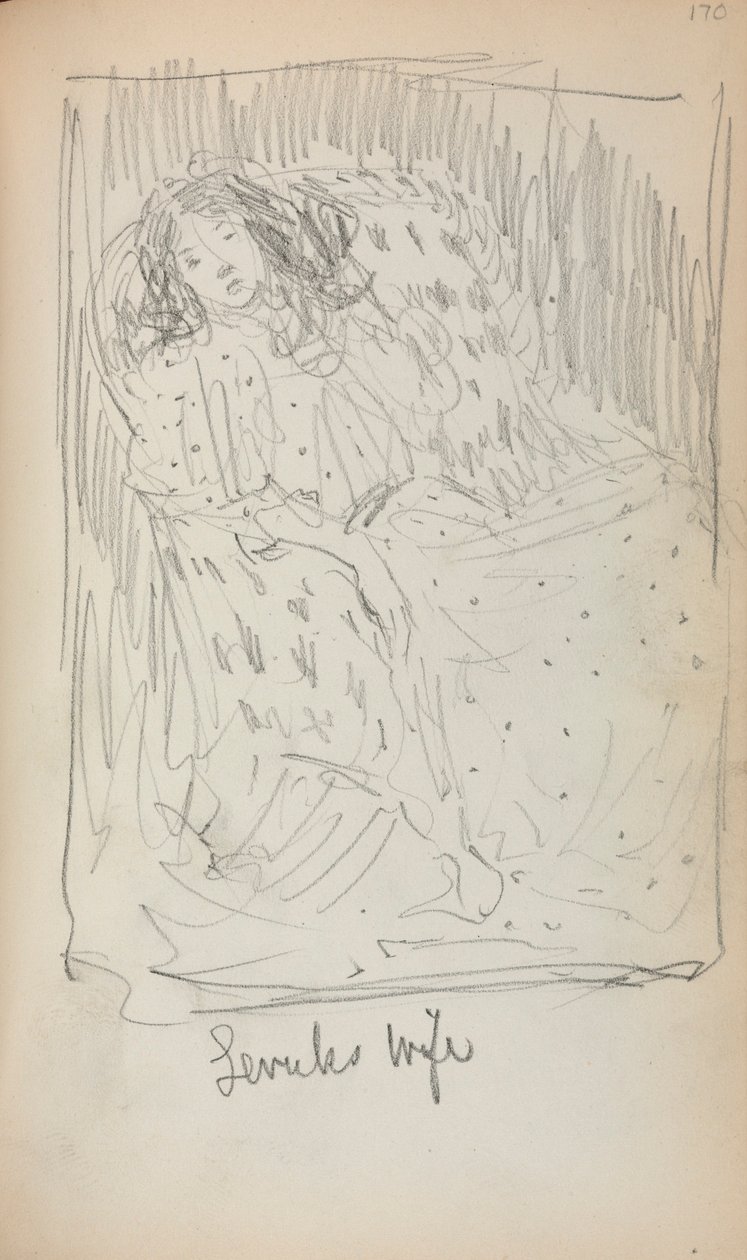 Caderno de esboços italiano: A mulher de Levuk (página 170) de Maurice Prendergast