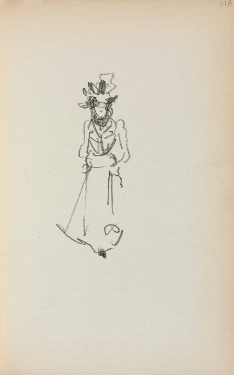 Caderno de esboços italiano: Mulher de pé (página 118) de Maurice Prendergast