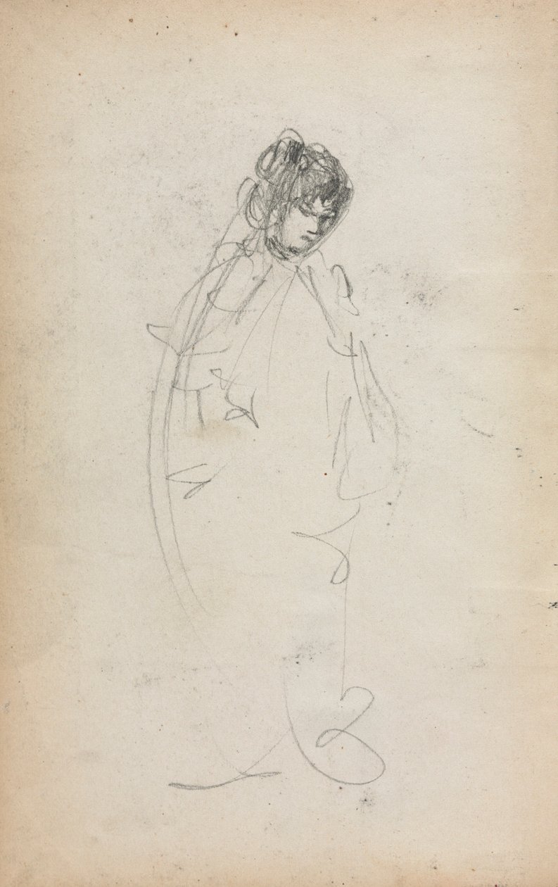 Caderno de esboços italiano:  Mulher de pé (página 1) de Maurice Prendergast