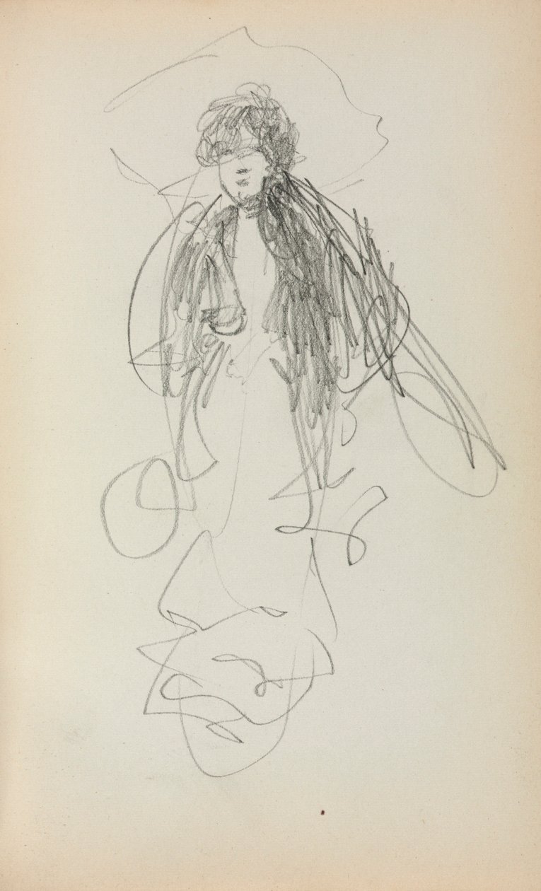 Caderno de esboços italiano: Mulher de pé (página 219) de Maurice Prendergast