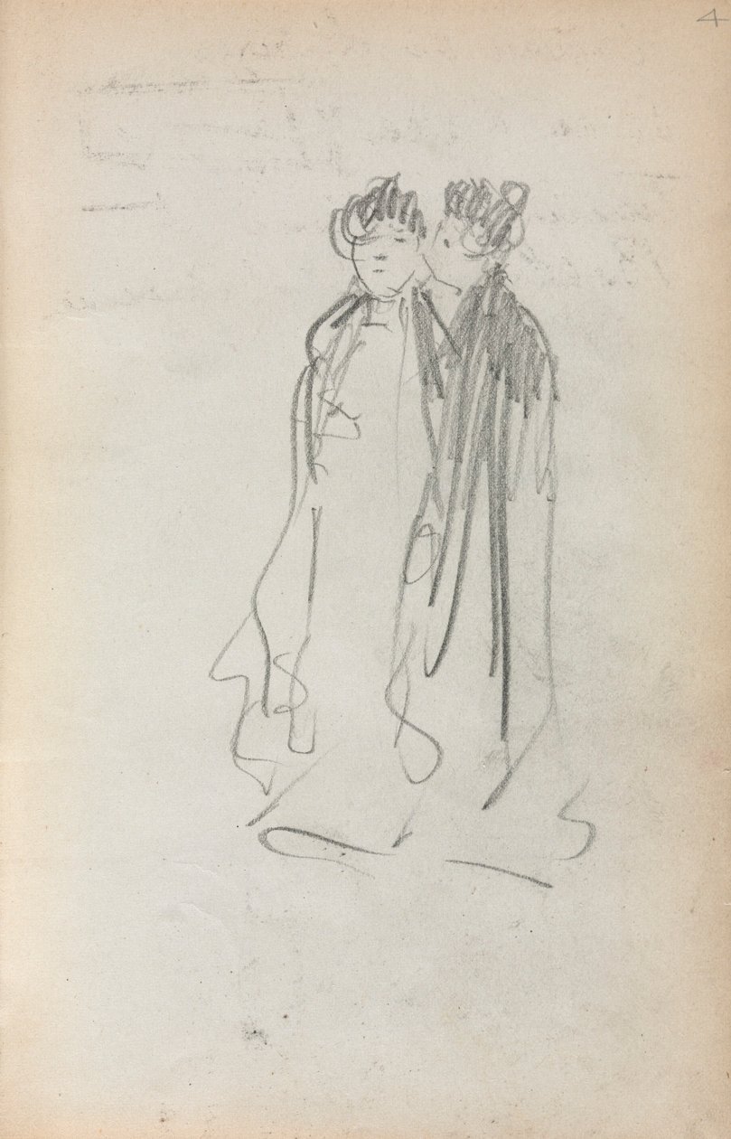 Caderno de esboços italiano: Duas mulheres de pé (página 4) de Maurice Prendergast
