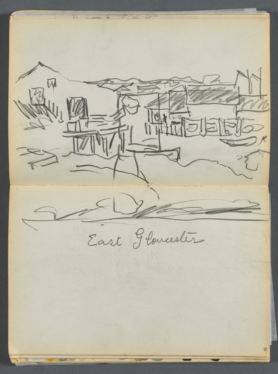 Sketchbook- The Granite Shore Hotel, Rockport, páginas 080 e 81: "East Gloucester" de Maurice Prendergast