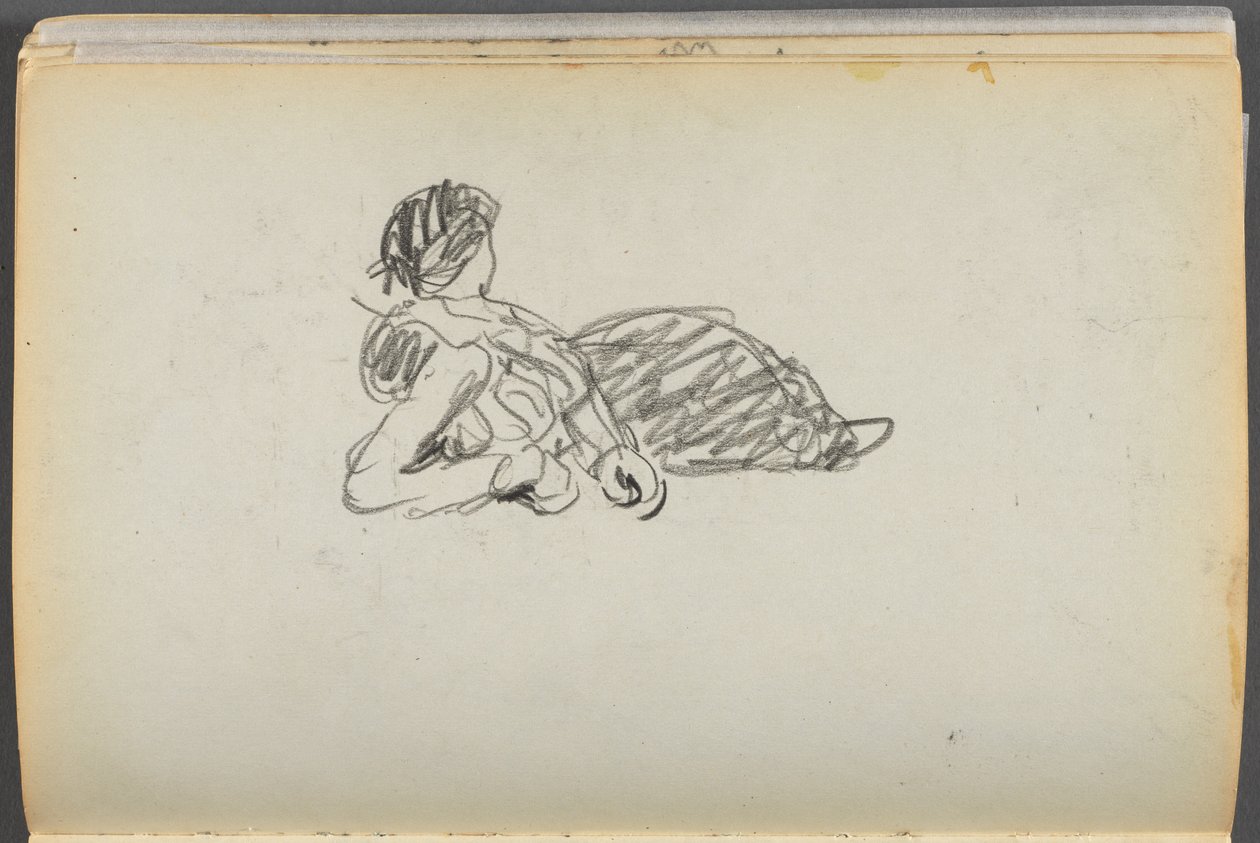 Sketchbook- The Granite Shore Hotel, Rockport, página 082: Figura Reclinada de Maurice Prendergast