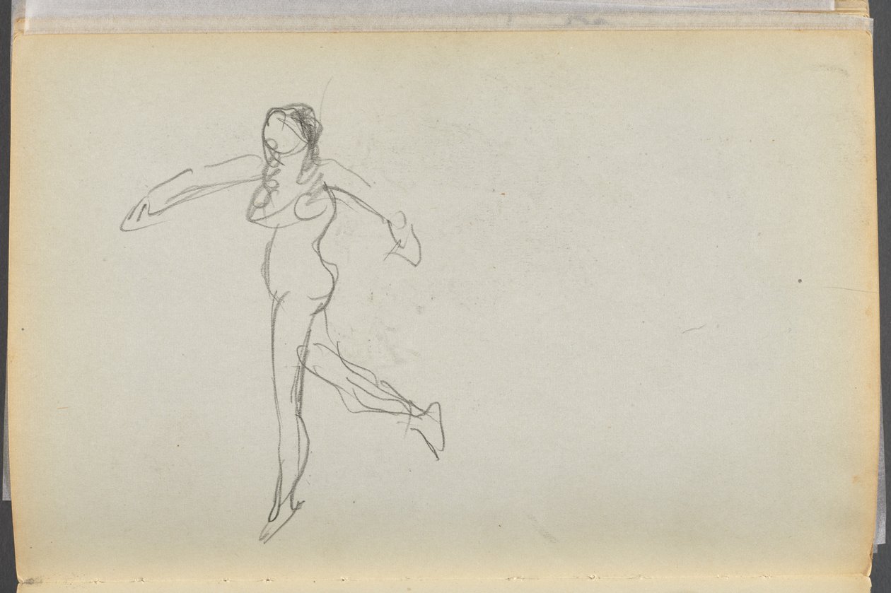 Sketchbook- The Granite Shore Hotel, Rockport, página 170: Nu feminino de Maurice Prendergast