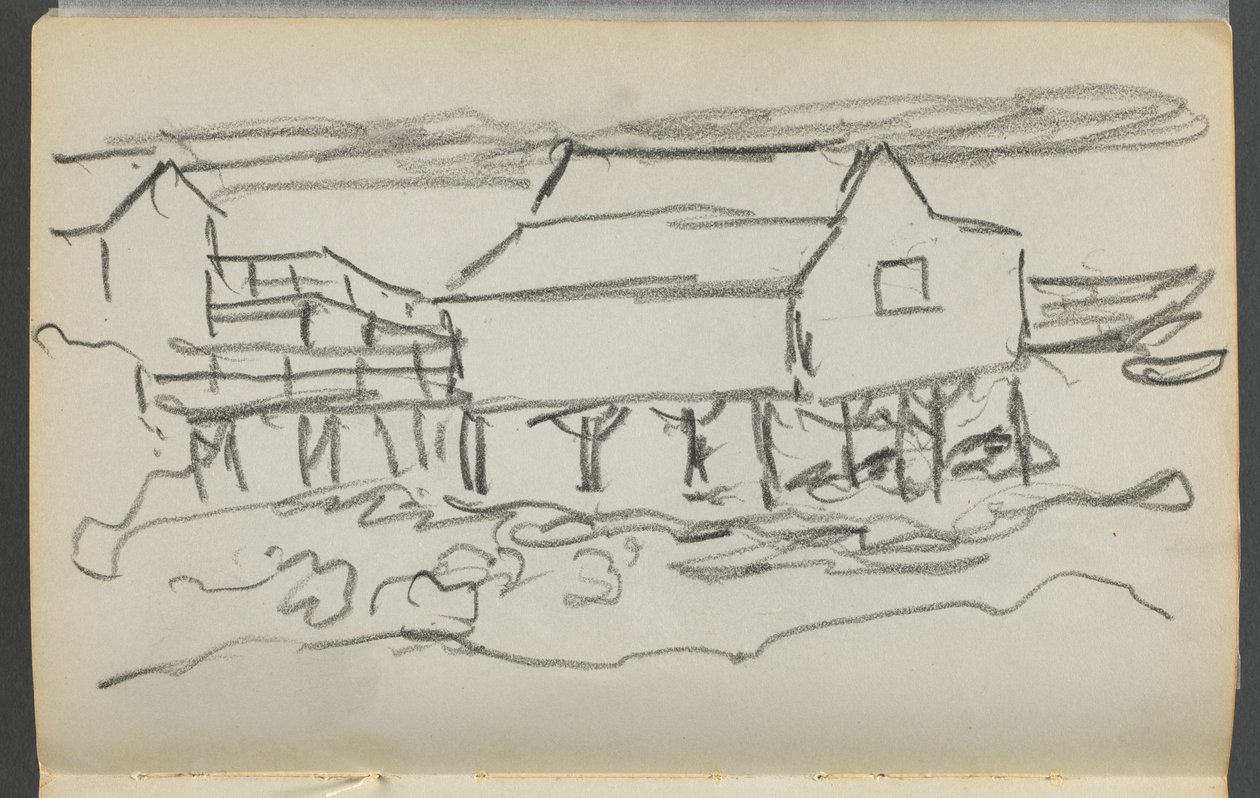 Sketchbook, The Dells, N° 127, página 014: Casa numa doca de Maurice Prendergast