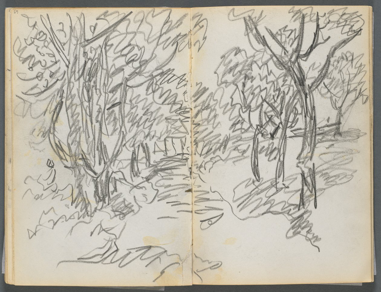 Sketchbook, The Dells, N° 127, página 064  65: Paisagem de Maurice Prendergast
