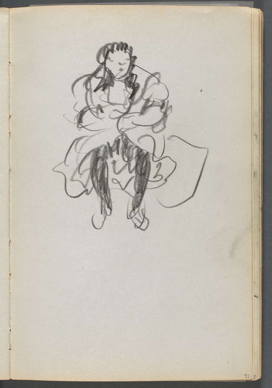 Sketchbook, The Dells, N° 127, página 071: Figura sentada de Maurice Prendergast