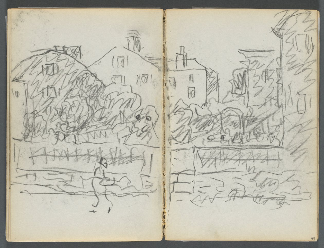 Sketchbook, The Dells, N° 127, página 094  95: Village Street de Maurice Prendergast