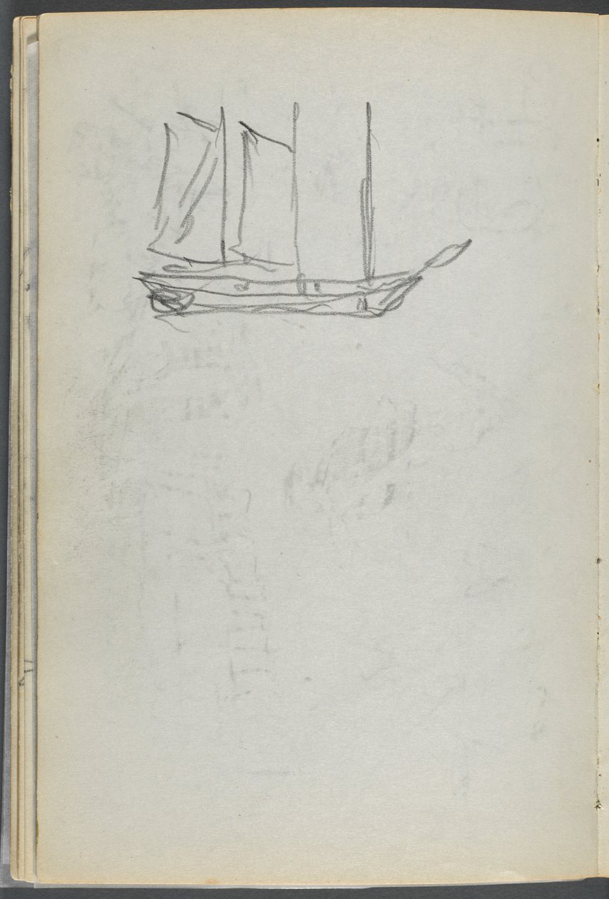 Sketchbook, The Dells, N° 127, página 106: Barco à vela de Maurice Prendergast