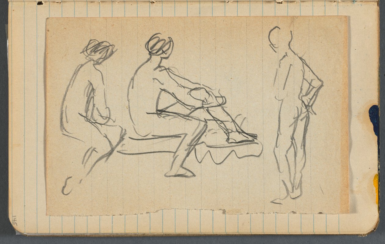 Caderno de esboços, folha solta entre as pgs. 145  146 de Maurice Prendergast