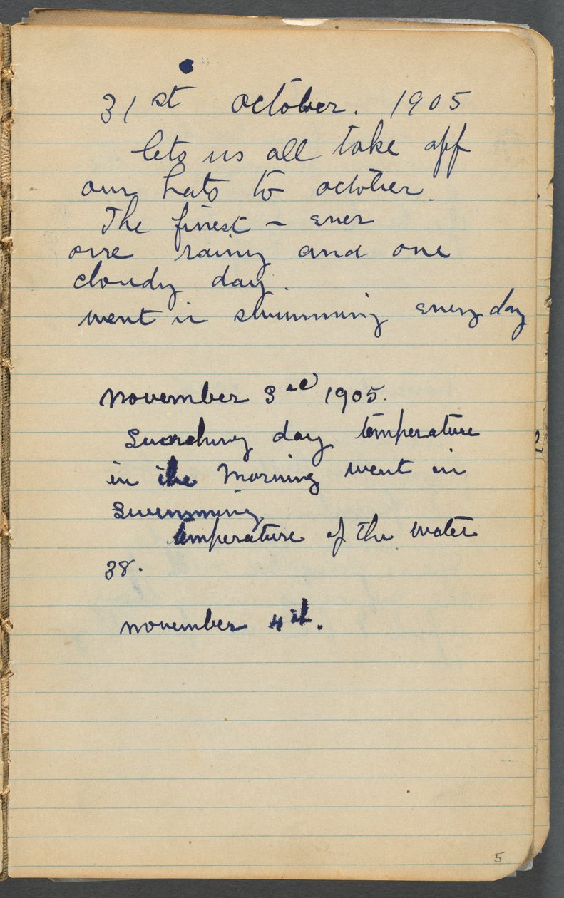 Sketchbook, página 005: Notas de Maurice Prendergast