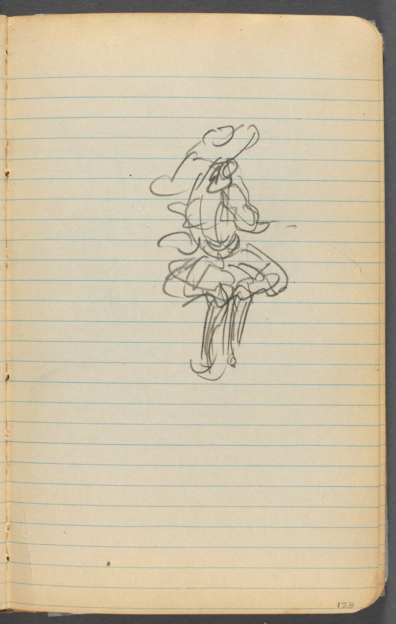 Sketchbook, página 123: Figura feminina de Maurice Prendergast