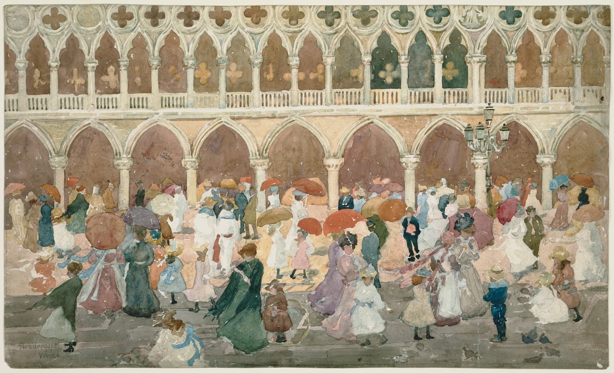 Luz do sol na Piazzetta de Maurice Prendergast