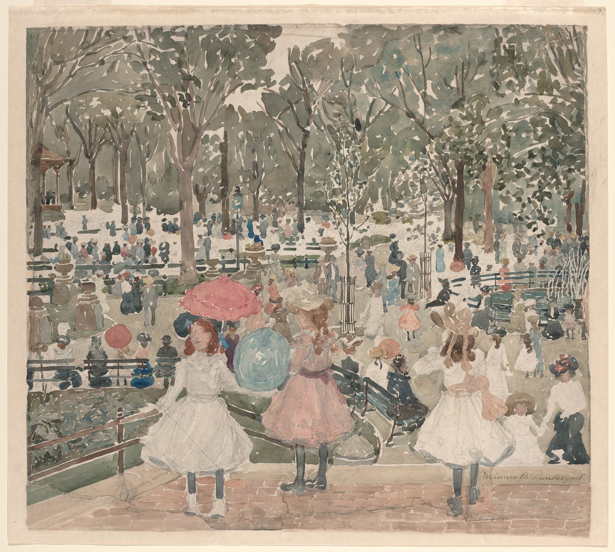 O Mall, Central Park de Maurice Prendergast