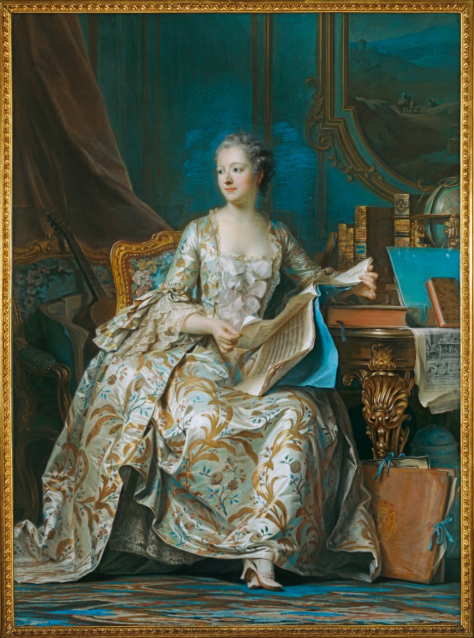 A marquesa de Pompadour, amante influente do rei Luís XV ... de Maurice Quentin de La Tour