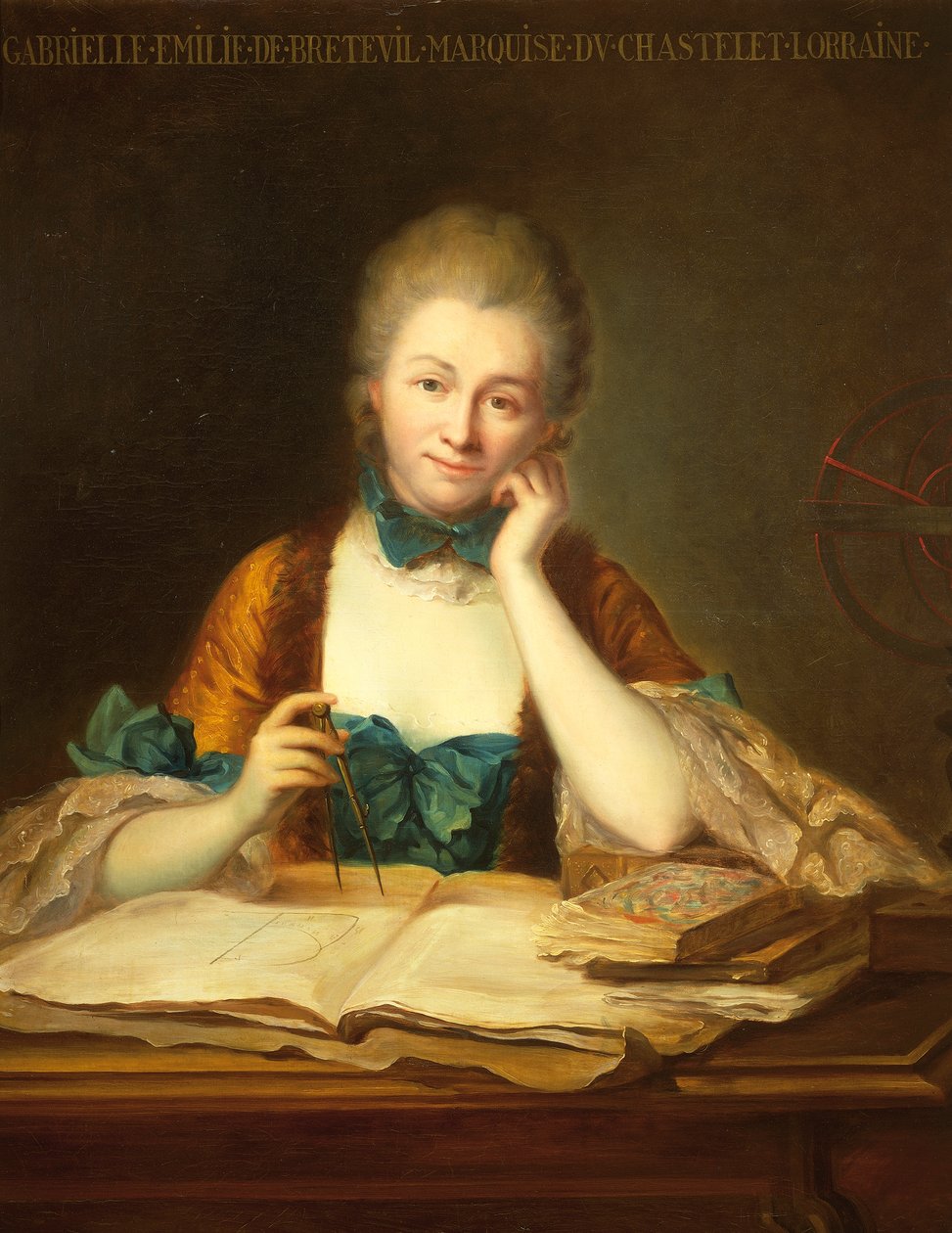 Retrato de Gabrielle Emilie Le Tonnelier de Breteuil, Marquise de Chatelet (Paris de Maurice Quentin de La Tour