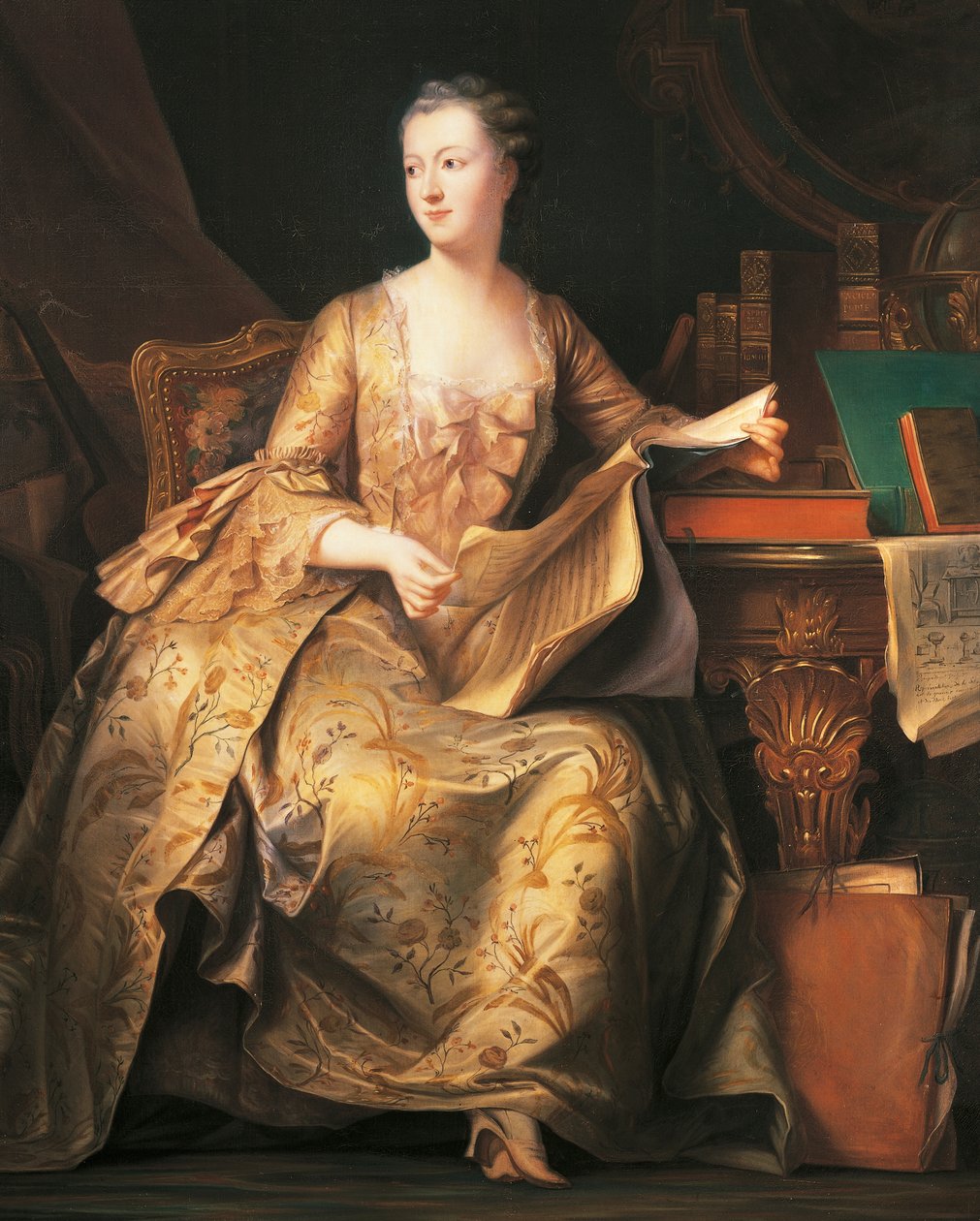 Retrato de Marquise de Pompadour, c.1755 (pintura) de Maurice Quentin de La Tour