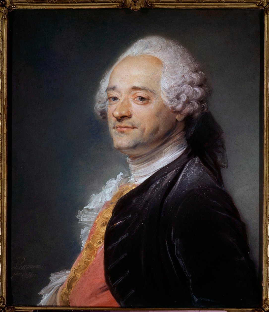 Retrato do pintor Maurice Quentin Delatour dit Quentin De La Tour ou Quentin De Latour (1704-1788) Pastel de Jean-Baptiste Perroneau (Jean Baptiste Perronneau) (1715-1783) 1750 Dim 0,56x0,48 m Saint Quentin, musee Lecuyer - Retrato da p de Maurice Quentin de La Tour