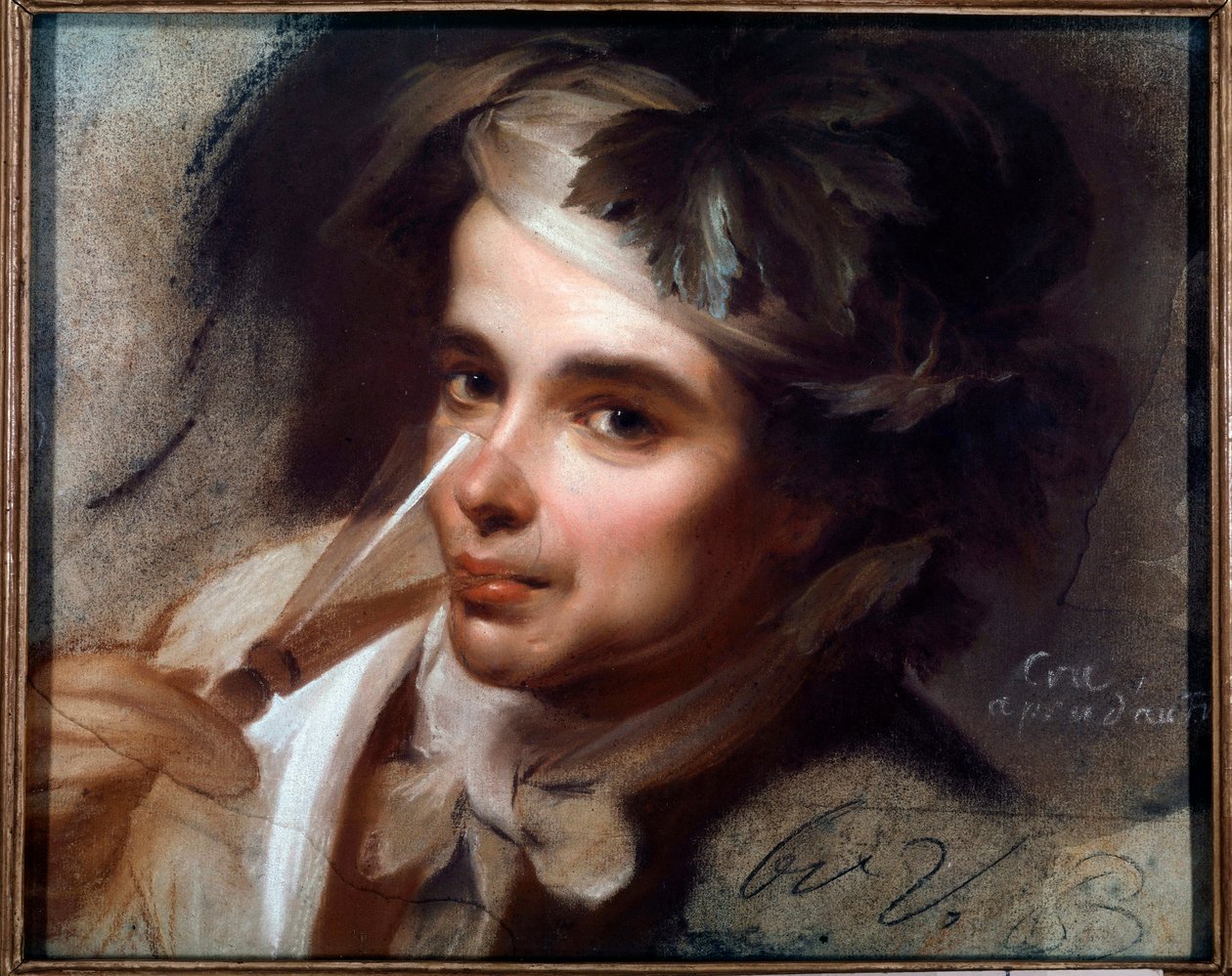 O jovem bebedor espanhol Pastel pintado por Maurice Quentin Delatour chamado Quentin De La Tour ou Quentin De Latour (1704-1788) 18 Century Sun. 0,31x0,39 m Saint Quentin, Musee Lecuyer de Maurice Quentin de La Tour