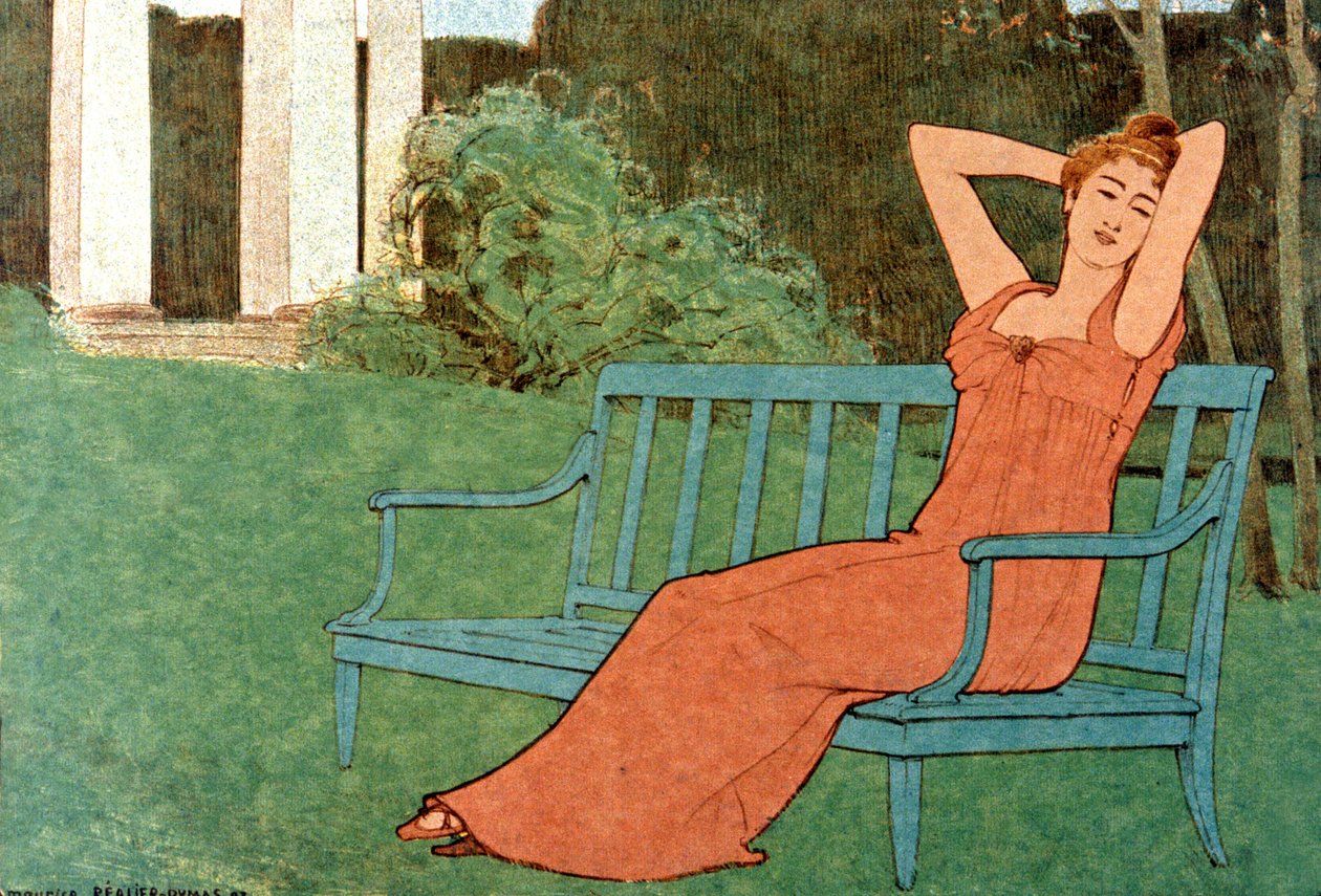 Mulher num jardim de Maurice Realier Dumas