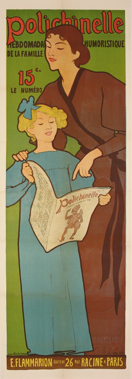 Cartaz para o jornal humorístico semanal Polichinelle, 1896 de Maurice Realier Dumas