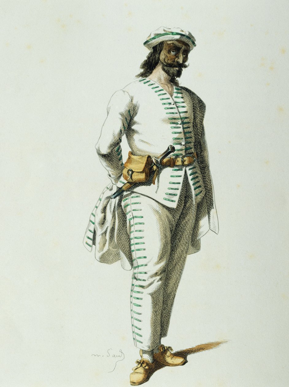Brighella em 1570, por Maurice Sand (1823-1889) de Maurice Sand