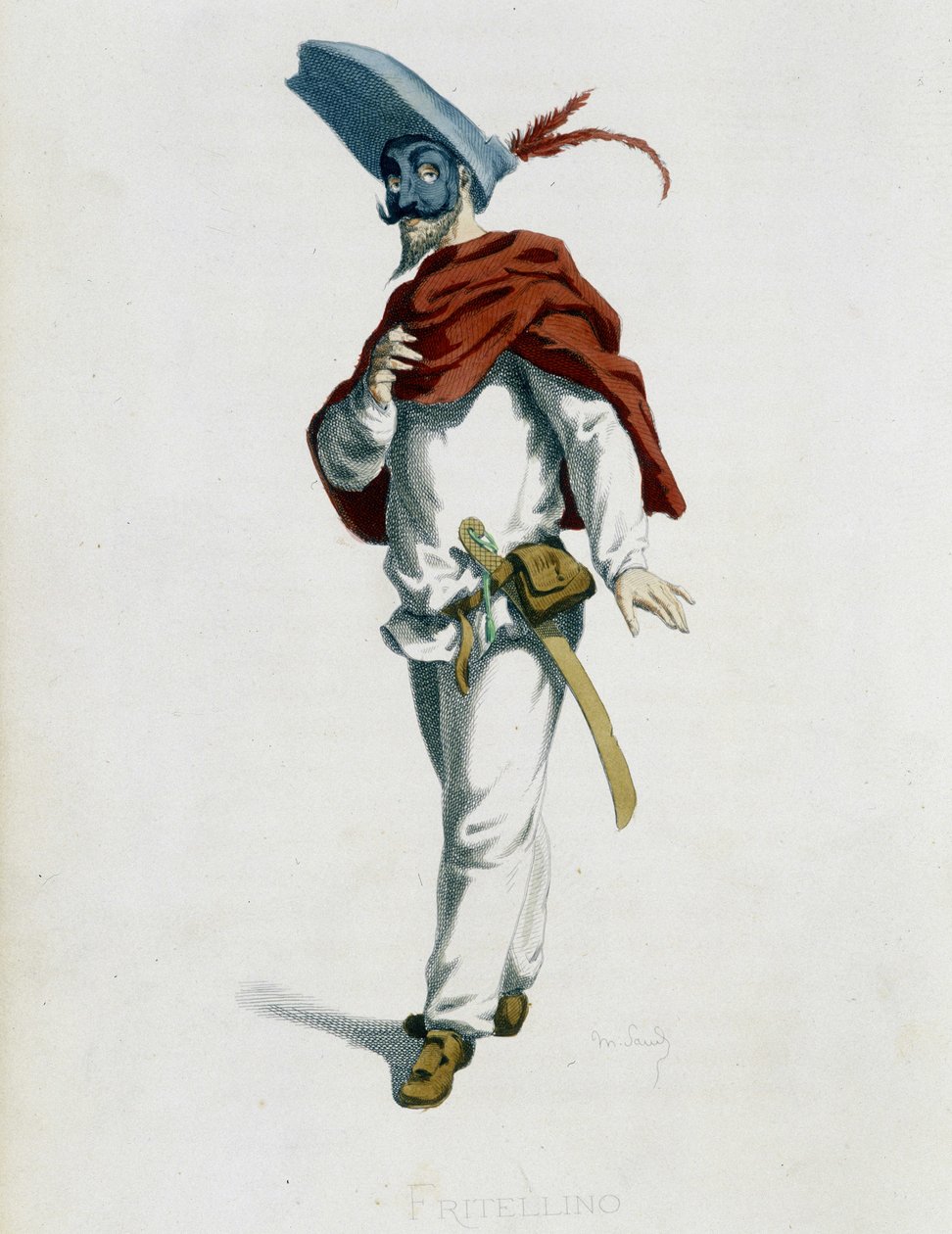 Fritellino de "Masques et bouffons" (comédia italiana), textos e desenhos de Maurice Sand, gravuras de A. Manceau, prefácio de Georges Sand, Paris, Michel Lévy Frères de Maurice Sand