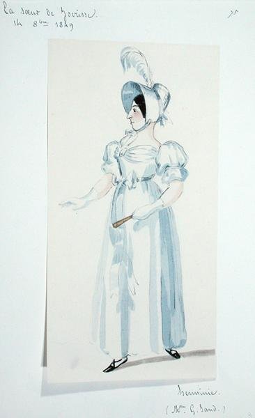 George Sand (1804-76) interpretando o papel de Herminie na peça 