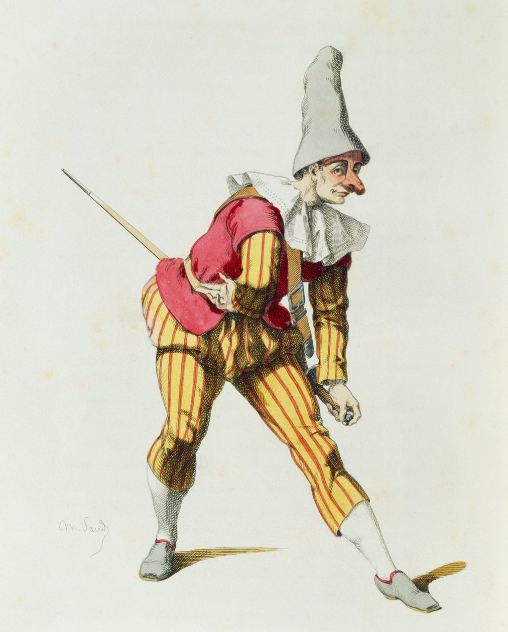 Giangurgolo em 1625, por Maurice Sand (1823-1889) de Maurice Sand