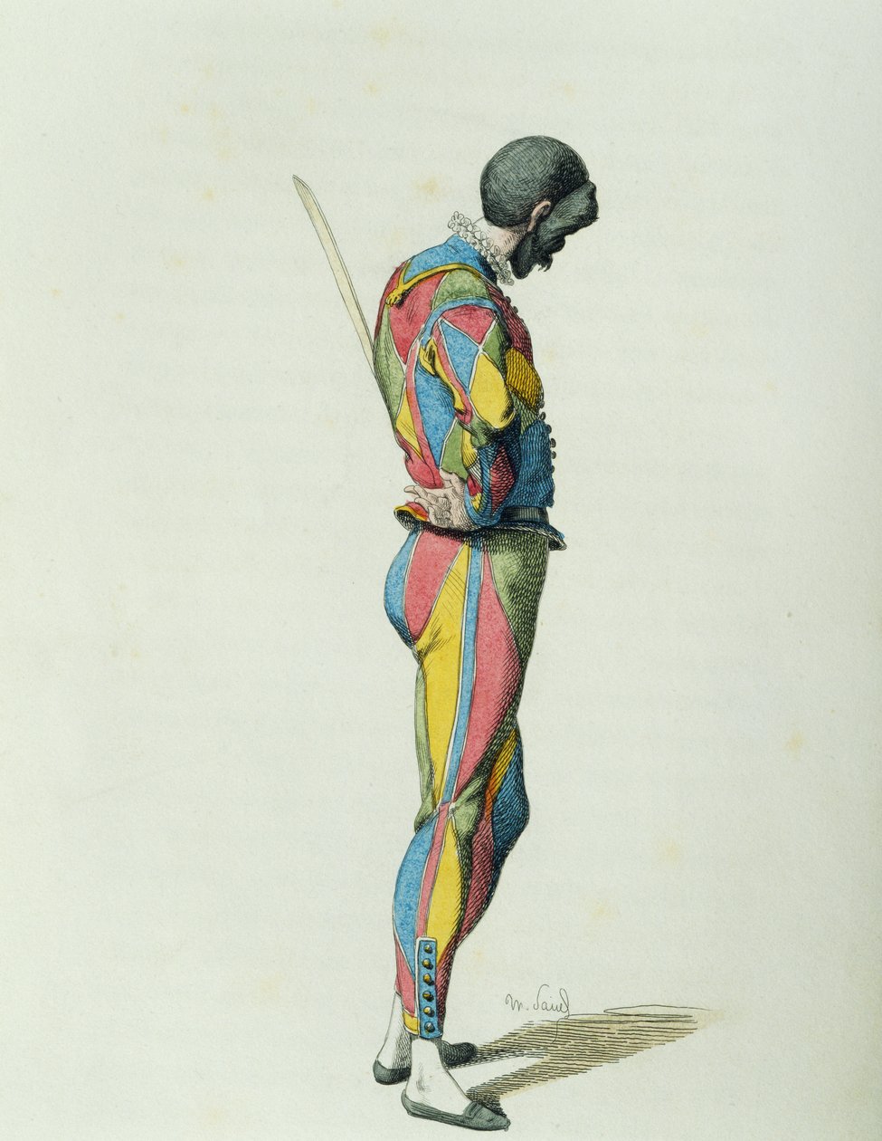 Arlequim em 1858, por Maurice Sand (1823-1889) de Maurice Sand
