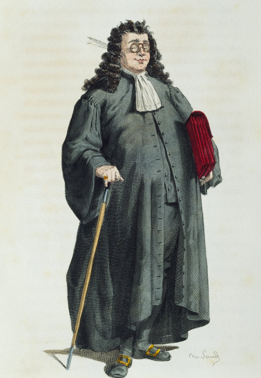 Notário ou advogado em 1725, por Maurice Sand (1823-1889) de Maurice Sand