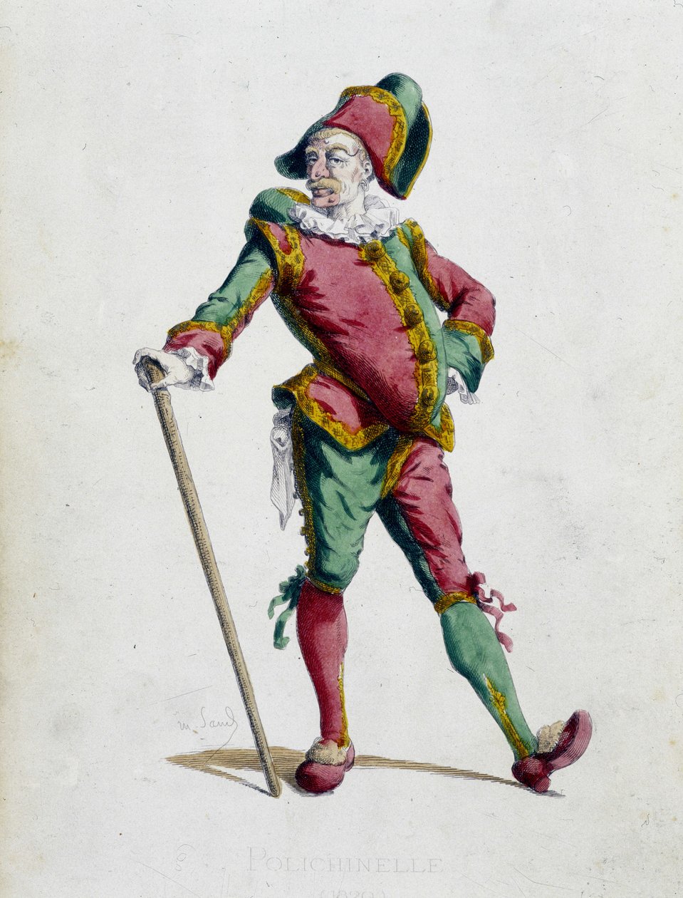 Polichinelle - em "Masques et bouffons" (comédia italiana), textos e desenhos de Maurice Sand, gravuras de A. Manceau, prefácio de Georges Sand, Paris, Michel Levy Freres de Maurice Sand