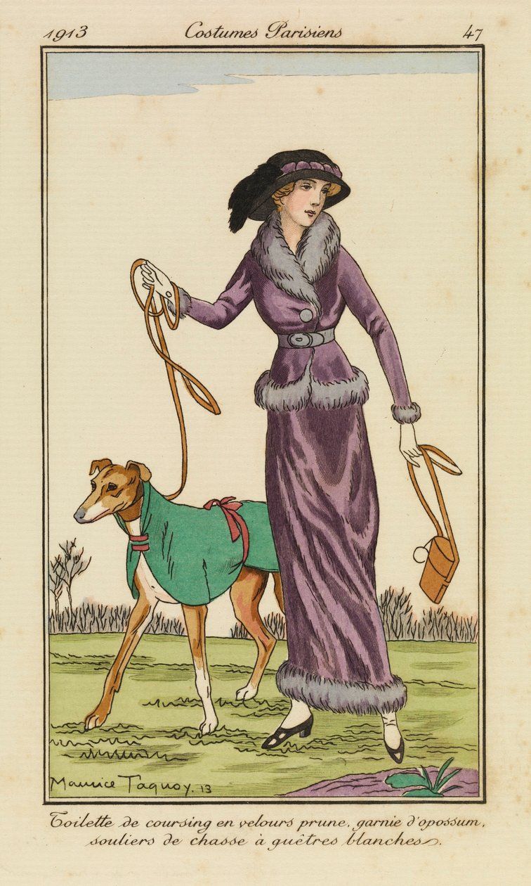 Prato 47 de "Costumes Parisiens" (trajes parisienses) de Maurice Taquoy