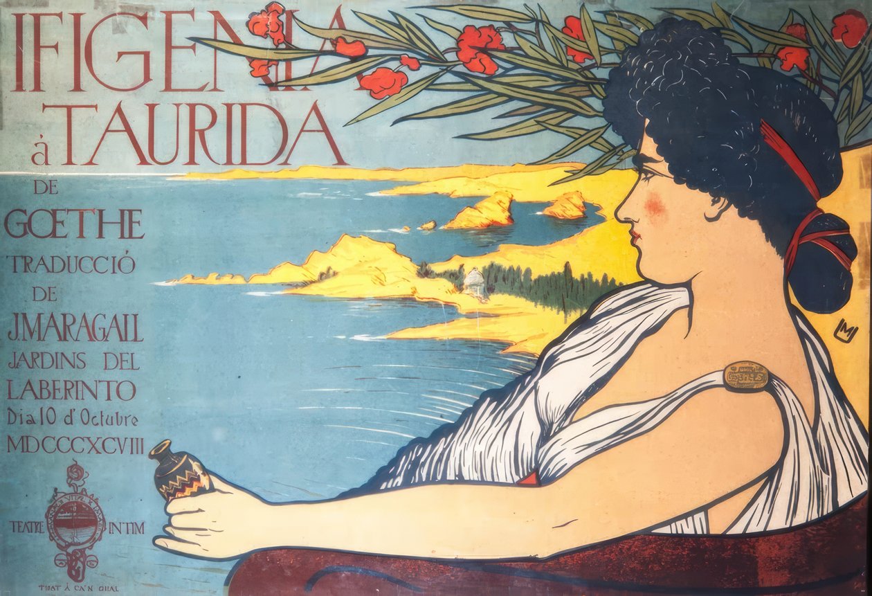 Cartaz modernista da peça teatral de Goethe, Figenia a Taurida de Maurice Utrillo