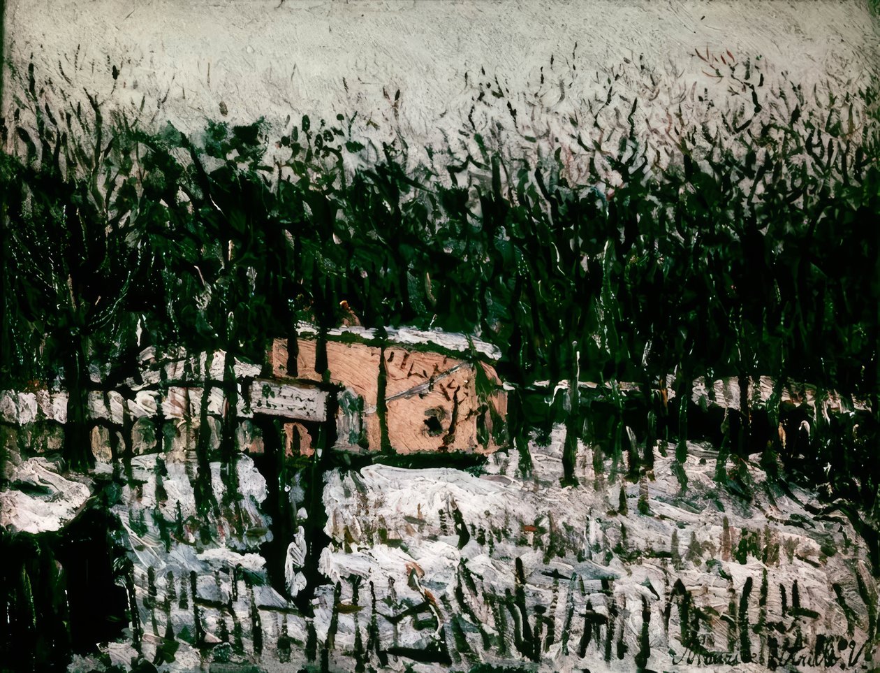 O Butte Pinson na neve de Maurice Utrillo