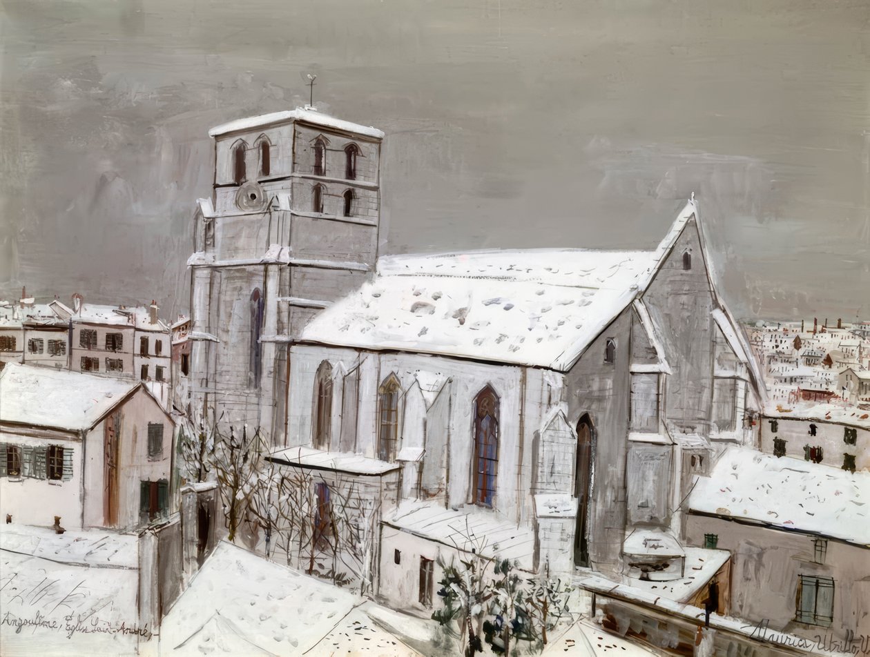 Igreja Saint-André, Angoulême, na neve de Maurice Utrillo