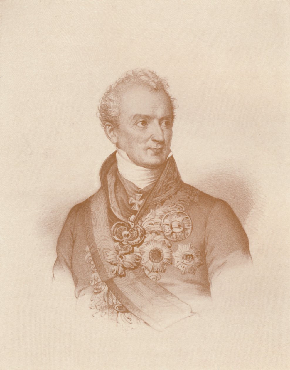 Príncipe Clemens Wenzel Nepomuk Lothar Von Metternich-Winneburg, c1830, 1896 de Maurin