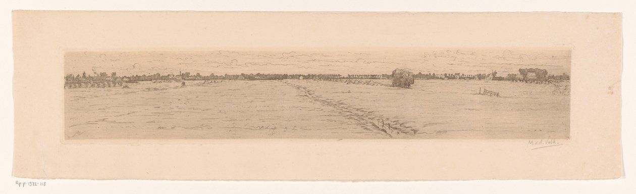 Paisagem do prado com opilião de Maurits van der Valk (signed by artist)